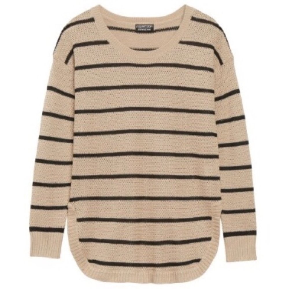Tan & Black Striped Sweater